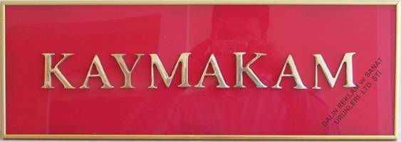 Kaymakam Makam Odası Levhası