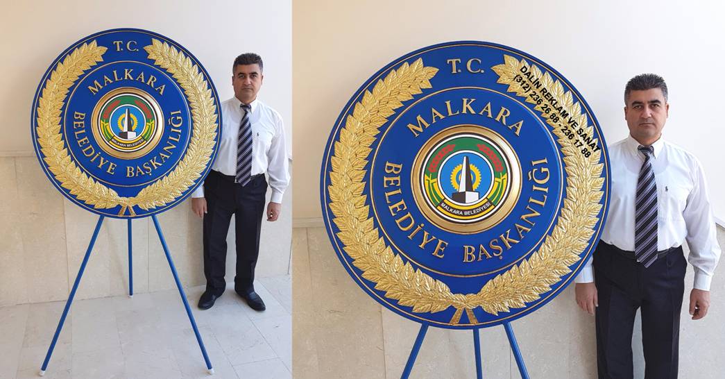 MALKARA BELEDİYESİ KABARTMA PRİNÇ MAVİ METAL ÇELENK