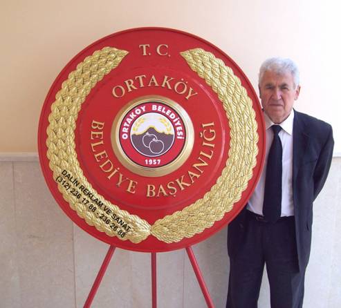 BELEDİYE ÇELENK KABARTMA 100 CM KIRMIZI