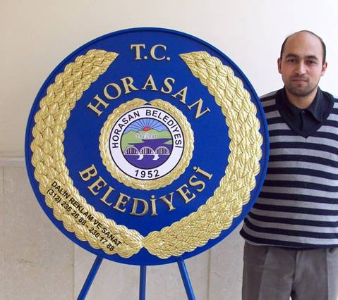 BELEDİYE KLASİK ÇELENK AMBLEM ÇEVRESİ YAPRAKLI HORASAN