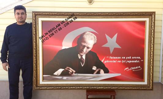 MAKAM ODASI RESM� ATAT�RK YATAY VATANINI EN �OK SEVEN ONA EN �OK H�ZMET EDEND�R S�Z�