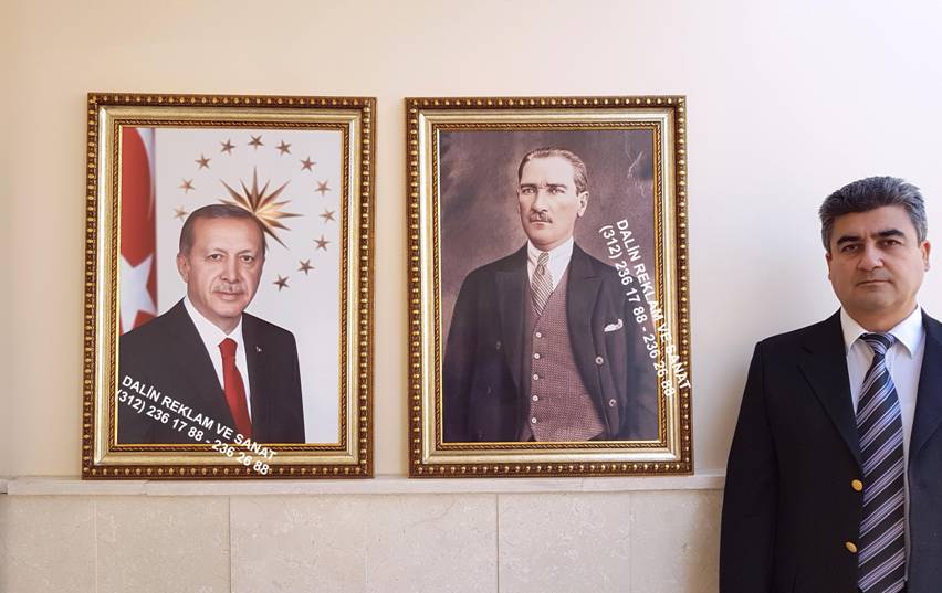 MAKAM ODASI ATATÜRK VE RECEP TAYYİP ERDOĞAN RESMİ TABLOSU ÇERÇEVE MODELİ DL 8083