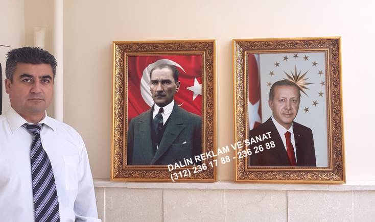 CUMHURBAŞKANI RECEP TAYYİP ERDOĞAN MAKAM ODASI RESMİ TABLOSU ÇERÇEVE MODELİ DC 7641-1
